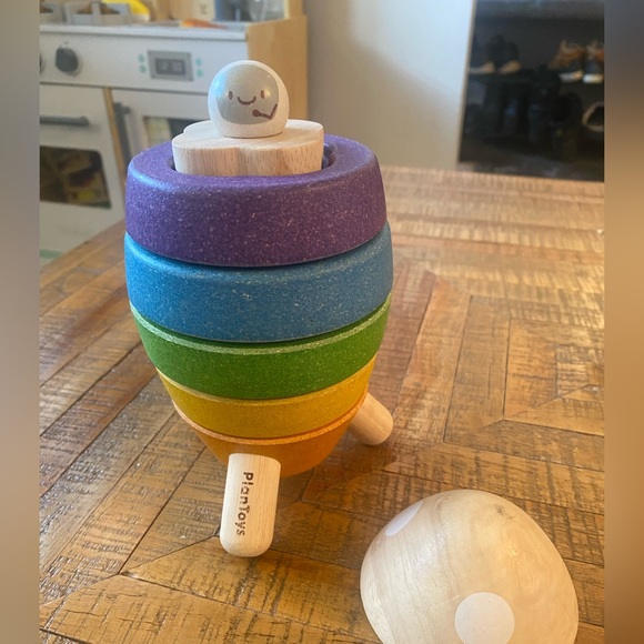 Plan Toys Wooden Stacking Rocket Multi - Picture 4 of 5